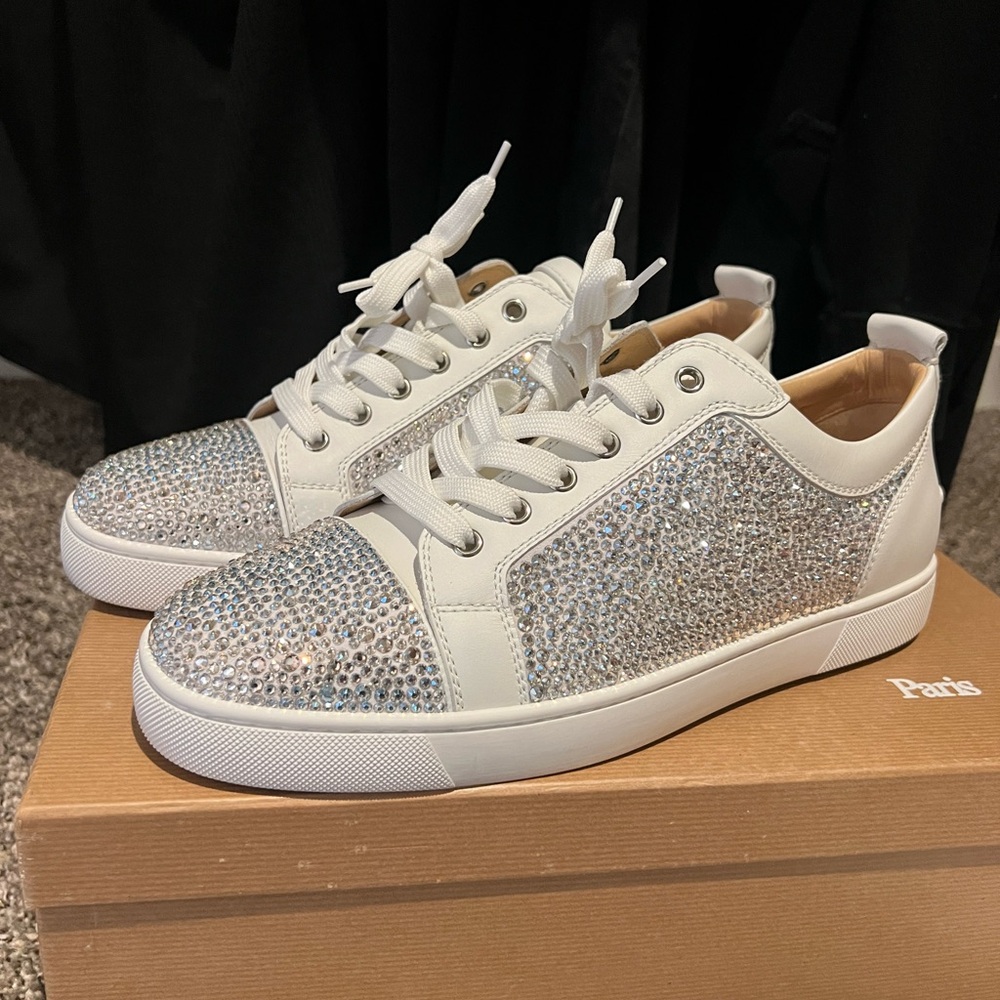 Men’s Christian louboutin JUNIOR STRASS FLAT SUE/CALF/PAVE